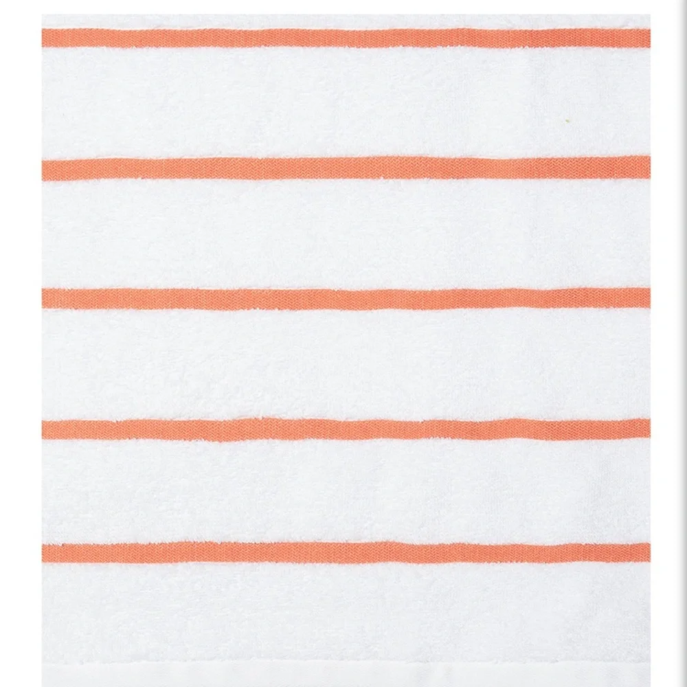 2 Cariloha Striped Beach Towel Sun-kissed Coral 30” x 60” 39% bamboo 54% cotton